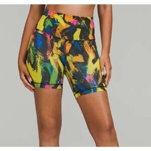 Lululemon Wunder Train High-Rise 6" shorts in Undertone Black Multi - Size 14